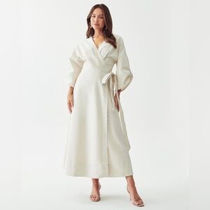 Wrap Midi Dress - Natural White